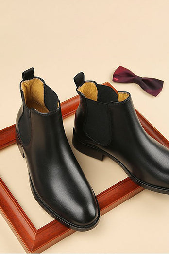 Black Leather Men Shoes