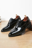 Load image into Gallery viewer, Black Lace Up Leather Men&#39;s Shoes