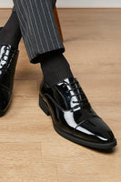 Load image into Gallery viewer, Black Lace Up Leather Men&#39;s Shoes