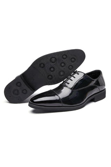 Black Lace Up Leather Men's Shoes