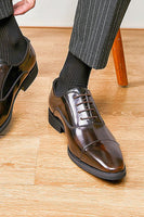 Load image into Gallery viewer, Black Lace Up Leather Men&#39;s Shoes