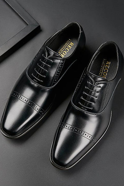 Black Slip-On Leather Men's Shoes