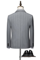 Load image into Gallery viewer, 3 Piece Black Stripe Notch Lapel One Button Men Suits