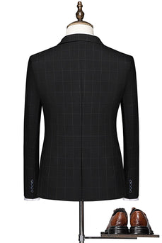 Black One Button 3-Piece Notch Lapel Men Suit