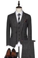 Load image into Gallery viewer, Black Stripe 3 Piece One Button Men Suits