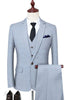 Load image into Gallery viewer, Light Blue Plaid Notch Lapel One Button 3-Piece Men Suit