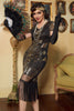 Load image into Gallery viewer, V Neck Blue Sequins 1920 Dress with Tassel