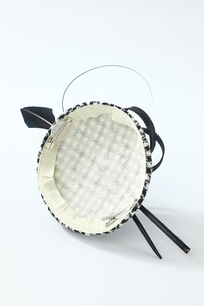 Load image into Gallery viewer, 1920s Black White Grid Headpieces