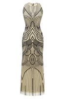 Load image into Gallery viewer, Queendancer Women Black Ivory Sheath 1920s Formal Party Dress Backless Vintage Party Dress