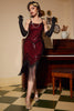 Load image into Gallery viewer, Fringed Vintage 1920s Sequin Dress With 20s Accessories Set