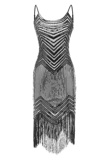 Fringed Vintage 1920s Sequin Dress