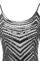 Load image into Gallery viewer, Bodycon Black Silver Sequins 1920s Dress