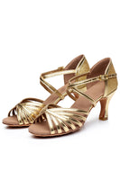 Load image into Gallery viewer, Gold Kitten 1920s Sandal