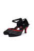 Load image into Gallery viewer, Black and Red Pointed 1920s Shoes