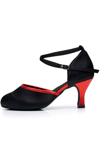 Black and Red Pointed 1920s Shoes