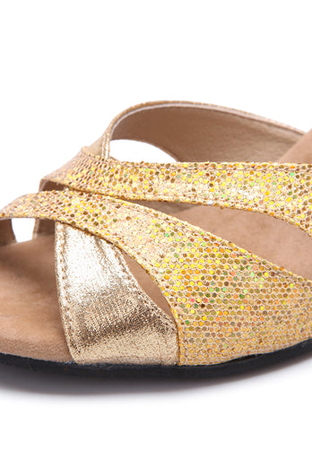 Gold Stiletto Pointed Heel 1920s Sandal
