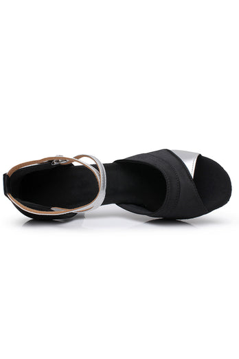 Black Silver Pointed Sandal