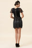 Load image into Gallery viewer, Jewel Black Sequined Beaded Fringe 1920s Dress