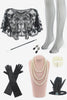 Load image into Gallery viewer, Black Great Gatsby 1920s Dress with 20s Accessories Set