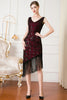 Load image into Gallery viewer, Black Sequin 1920s Flapper Dress with Fringes