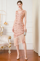 Load image into Gallery viewer, Sparkly Black Sequin Sheath 1920s Flapper Dress with Fringes