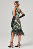 Load image into Gallery viewer, Green Scoop Neck Sleeveless Flapper Dress With Fringes