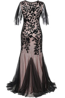 Load image into Gallery viewer, Plus Size Sparkly Black Burgundy Long 1920s Gatsby Flapper Dress with Sequin