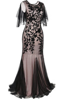 Load image into Gallery viewer, Plus Size Sparkly Black Burgundy Long 1920s Gatsby Flapper Dress with Sequin
