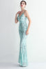 Load image into Gallery viewer, Sparkly Light Green Sequins Spaghetti Straps Evening Dress