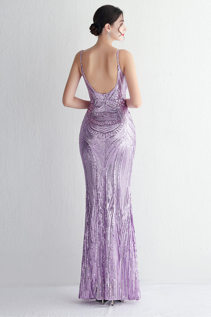 Load image into Gallery viewer, Sparkly Light Green Sequins Spaghetti Straps Evening Dress