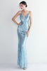 Load image into Gallery viewer, Sparkly Light Green Sequins Spaghetti Straps Evening Dress