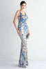 Load image into Gallery viewer, Blue Floor Length Sequins V-Neck Prom Dress