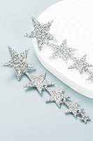 Load image into Gallery viewer, Fuchsia Five-Pointed Stars Prom Earrings