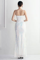 Load image into Gallery viewer, Purple Spaghetti Straps Prom Dress With Feathers