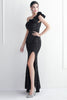 Load image into Gallery viewer, Black Sequins One Shoulder Prom Dress With Slit
