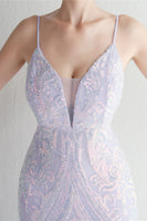 Load image into Gallery viewer, Green Spaghetti Straps Sequins Prom Dress