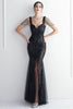 Load image into Gallery viewer, Black Sweetheart Evening Dress With Slit