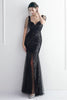 Load image into Gallery viewer, Black Sweetheart Evening Dress With Slit