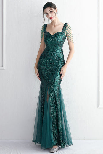 Black Sweetheart Evening Dress With Slit