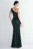 Load image into Gallery viewer, Black Sequined One Shoulder Prom Dress With Slit