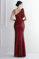 Load image into Gallery viewer, Sheath Black Sequined Floor Length Formal Dress