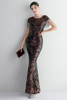 Load image into Gallery viewer, Round Neck Apricot Golden Long Prom Dress With Tassel