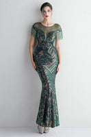 Load image into Gallery viewer, Round Neck Apricot Golden Long Prom Dress With Tassel