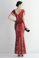 Load image into Gallery viewer, Round Neck Apricot Golden Long Prom Dress With Tassel