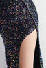 Load image into Gallery viewer, Black V-Neck Sequins Long Prom Dress With Slit