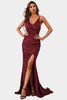 Load image into Gallery viewer, Burgundy Mermaid Spaghetti Straps Prom Dress