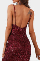 Load image into Gallery viewer, Burgundy Mermaid Spaghetti Straps Prom Dress