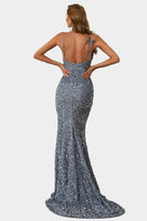 Load image into Gallery viewer, Burgundy Mermaid Spaghetti Straps Prom Dress