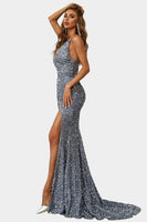 Load image into Gallery viewer, Burgundy Mermaid Spaghetti Straps Prom Dress