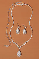 Load image into Gallery viewer, Rhinestone Drop Bridal Earrings Necklace Set